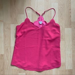 J Crew Hot Pink Scallop Neck Tank Size 10